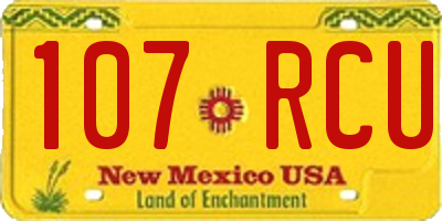 NM license plate 107RCU