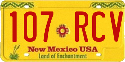 NM license plate 107RCV