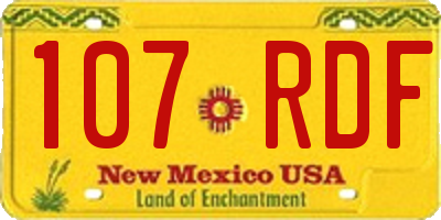 NM license plate 107RDF
