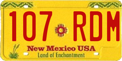 NM license plate 107RDM