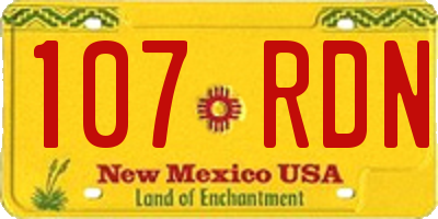 NM license plate 107RDN