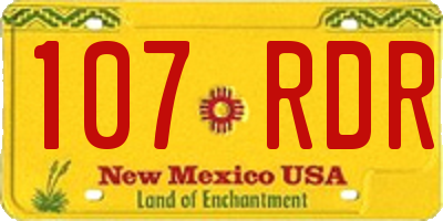 NM license plate 107RDR