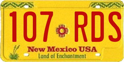 NM license plate 107RDS
