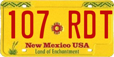 NM license plate 107RDT