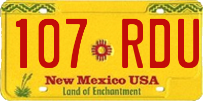 NM license plate 107RDU