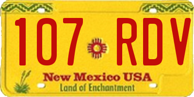 NM license plate 107RDV