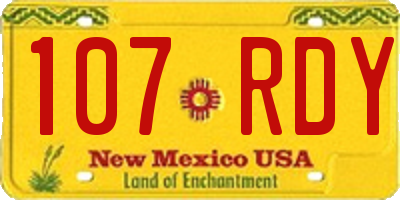 NM license plate 107RDY
