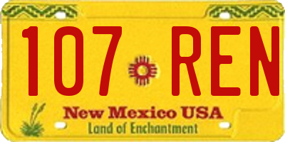 NM license plate 107REN