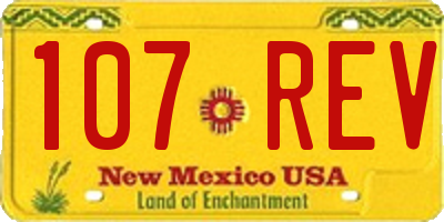 NM license plate 107REV