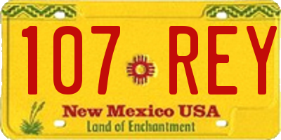 NM license plate 107REY