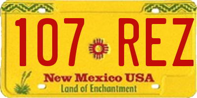 NM license plate 107REZ