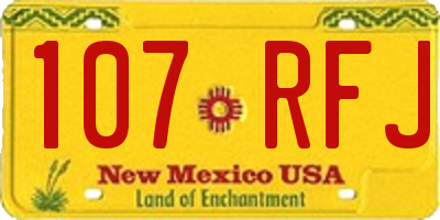 NM license plate 107RFJ