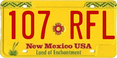 NM license plate 107RFL