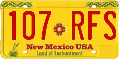 NM license plate 107RFS