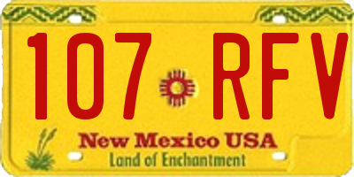 NM license plate 107RFV