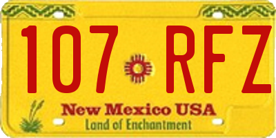 NM license plate 107RFZ