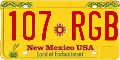 NM license plate 107RGB