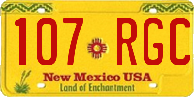 NM license plate 107RGC