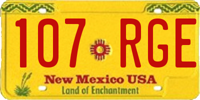 NM license plate 107RGE