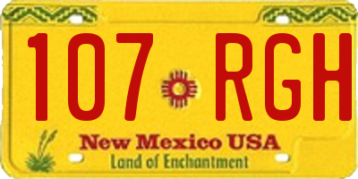 NM license plate 107RGH