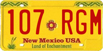 NM license plate 107RGM