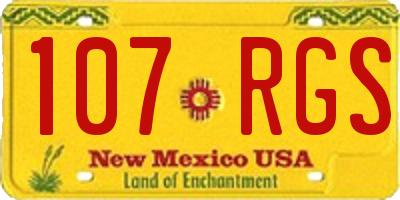 NM license plate 107RGS