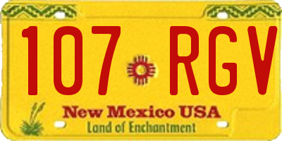 NM license plate 107RGV
