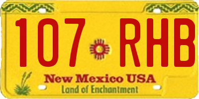 NM license plate 107RHB