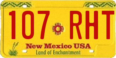 NM license plate 107RHT