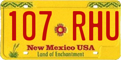 NM license plate 107RHU