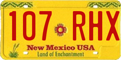 NM license plate 107RHX