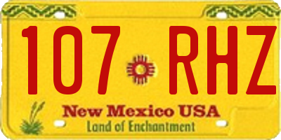 NM license plate 107RHZ