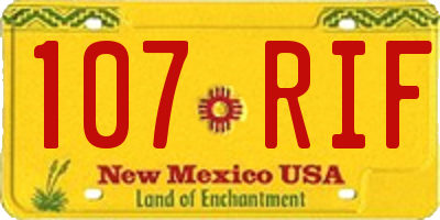 NM license plate 107RIF