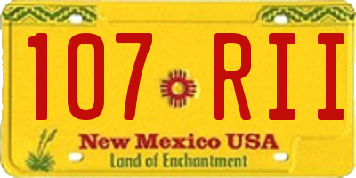 NM license plate 107RII