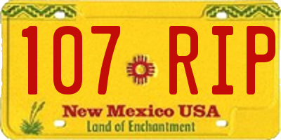 NM license plate 107RIP