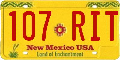 NM license plate 107RIT