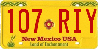 NM license plate 107RIY