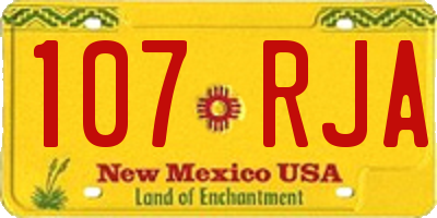 NM license plate 107RJA