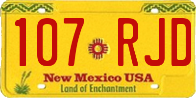 NM license plate 107RJD