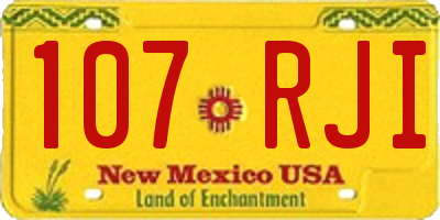 NM license plate 107RJI