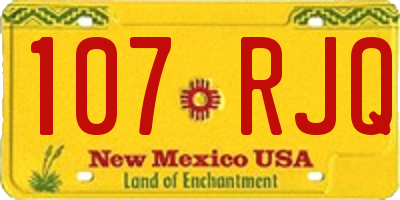 NM license plate 107RJQ