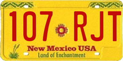 NM license plate 107RJT