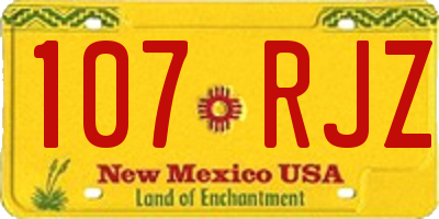 NM license plate 107RJZ