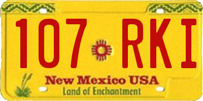 NM license plate 107RKI