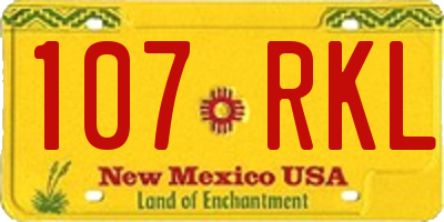 NM license plate 107RKL