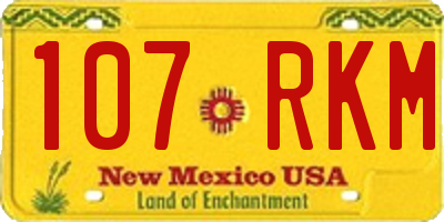 NM license plate 107RKM