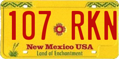 NM license plate 107RKN