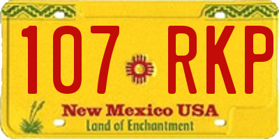 NM license plate 107RKP