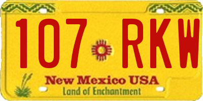 NM license plate 107RKW