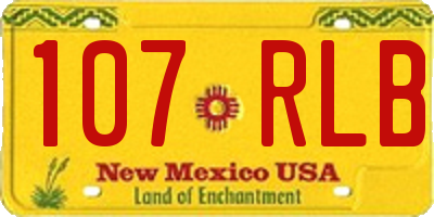 NM license plate 107RLB